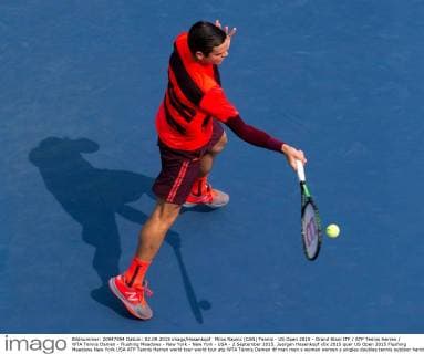 Milos Raonic (CAN) Tennis - US Open 2015 - Grand Slam ITF ATP Tennis Herren WTA Tennis Damen - Flushing Meadows - New York - New York - USA - 2 September 2015. Juergen Hasenkopf