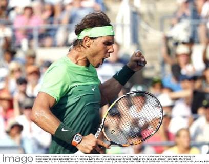 (150903) -- NEW YORK, Sept. 2, 2015 -- Rafael Nadal of Spain celebrates during the match against Diego Schwartzman of Argentina during the men s singles second round match at the 2015 U.S. Open in New York, the United States, Sept. 2, 2015. Rafael Nadal won 3-0 to enter the next round. ) (SP)US-NEW YORK-TENNIS-US OPEN-MEN S SINGLES-SECOND ROUND QinxLang 