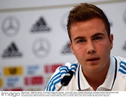 03.09.2015, xhbx, Fussball International, Deutsche Fussball Nationalmannschaft DFB Training und Pressekonferenz, v.l. Mario Goetze (Spieler Deutsche Fussball Nationalmannschaft DFB)