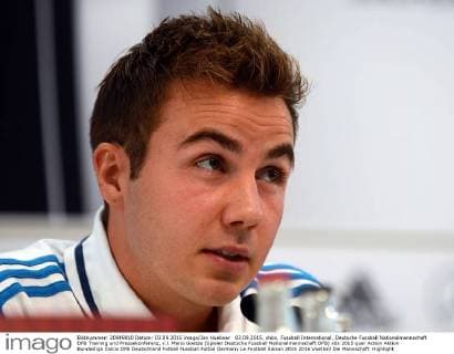 03.09.2015, xhbx, Fussball International, Deutsche Fussball Nationalmannschaft DFB Training und Pressekonferenz, v.l. Mario Goetze (Spieler Deutsche Fussball Nationalmannschaft DFB)