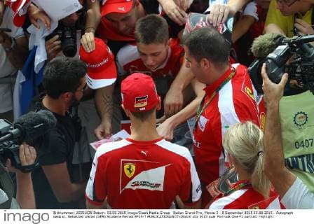 Italian Grand Prix, Monza 3 - 6 September 2015 03.09.2015 - Autograph session, Sebastian Vettel (GER) Scuderia Ferrari SF15-T 