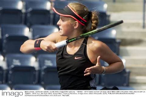 TENNIS - WTA Tennis Damen US Open 2015 NEW YORK CITY,NEW YORK,USA,03.SEP.15 - TENNIS - WTA Tour, US Open 2015, Grand Slam, Flushing Meadows. Image shows Jelena Ostapenko (LAT). GEPAxpictures xMatthiasxHauer