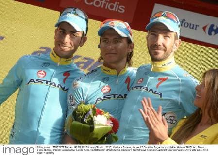 2015, Vuelta a Espana, tappa 12 Escaldes Engordany - Lleida, Astana 2015, Aru Fabio, Zeits Andrey, Vanotti Alessandro, Lleida 