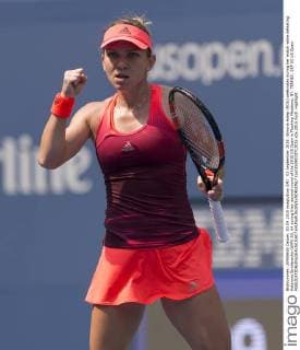 03 September 2015: Simona Halep (ROU) celebrates during her match while defeating Kateryna Bonderenko (UKR) 63, 64 during their second round of the 2015 US Open in Flushing Meadows, NY. TENNIS: SEP 03 US Open Icon1509033712015 EDITORIAL USE ONLY