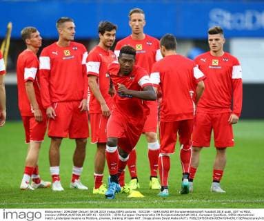 SOCCER - UEFA EURO EM Europameisterschaft Fussball 2016 quali, AUT vs MDA, preview VIENNA,AUSTRIA,04.SEP.15 - SOCCER - UEFA European Championship EM Europameisterschaft 2016, European Qualifiers, OEFB international match Länderspiel Austria vs Moldova, preview, training of team AUT. Image shows David Alaba (AUT). GEPAxpictures xChristianxOrt