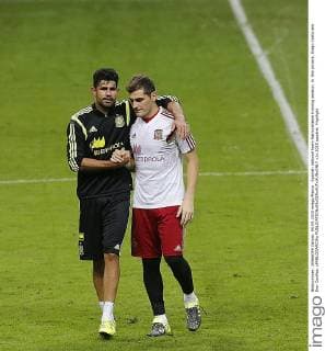 Spanish national team Nationalteam training session. In this picture, Diego Costa and Iker Casillas. xPABLOGARCIAx 