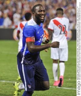 Aktuell Fußball, Nationalteam USA - Peru Sept. 4, 2015 - Washington, D.C, U.S - JOZY ALTIDORE of the USA celebrates after scoring a goal during an International Friendly Länderspiel between the United States and Peru at RFK Stadium in Washington, DC. United Sates vs. Peru in Washington, D.C. - ZUMAg196
