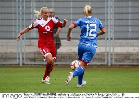 v.li.: Mandy Islacker (Frankfurt, 17), Stephanie Breitner (Hoffenheim, 12), Fussball, Allianz Frauen-Bundesliga, TSG 1899 Hoffenheim - 1. FFC Frankfurt, xozx