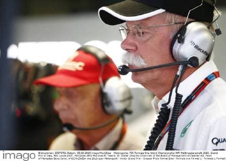 Motorsports: FIA Formula One World Championship WM Weltmeisterschaft 2015, Grand Prix of Italy, Niki Lauda (AUT, Mercedes AMG Petronas F1 Team), Dr. Dieter Zetsche (Chairman of the Board of Management of Daimler AG, Head of Mercedes-Benz Cars), xHOCHxZWEIx