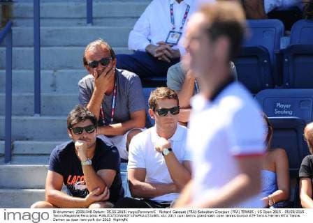 Richard Gasquet (FRA) Sebastien Grosjean (FRA) TENNIS : US Open 2015 - 05 09 2015 TennisMagazine Panoramic 
