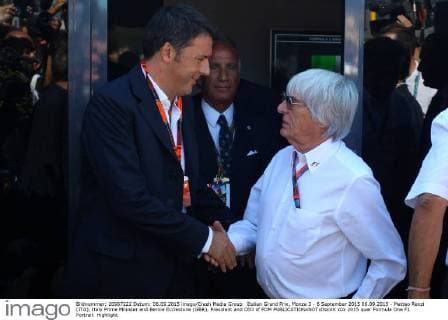 Italian Grand Prix, Monza 3 - 6 September 2015 06.09.2015 - Matteo Renzi (ITA), Italy Prime Minister and Bernie Ecclestone (GBR), President and CEO of FOM 