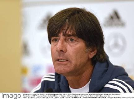 06.09.2015, Fussball Europameisterschafts-Qualifikation, 8.Spieltag, Schottland - Deutschland, DFB-Pressekonferenz im Hotel Hilton in Glasgow (Schottland) am Vortag. Trainer Joachim Löw (Deutschland). 