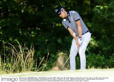 September 06, 2015: Sangmoon Bae hits out of the rough at the 5th green during the third round of the Deutsche Bank Championship at TPC Boston in Norton, MA. GOLF: SEP 06 PGA Golf Herren - Deutsche Bank Championship - Third Round Icon150906002 EDITORIAL USE ONLY