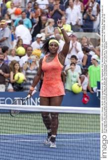06 September 2015: Serena Williams (USA) celebrates defeating Madison Keys (USA) 63 63 during their 4th round match of the 2015 US Open at Billie Jean King National Tennis Center in Flushing Meadows, NY. TENNIS: SEP 06 US Open Icon150906977 EDITORIAL USE ONLY