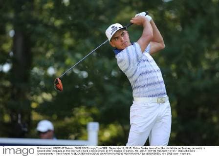 September 6, 2015: Rickie Fowler tees off at the ninth hole on Sunday, currently in second after 3 rounds at The Deutsche Bank Championship at TPC Boston in Norton, MA. GOLF: SEP 06 PGA Golf Herren - Deutsche Bank Championship - Third Round Icon1509050801 EDITORIAL USE ONLY