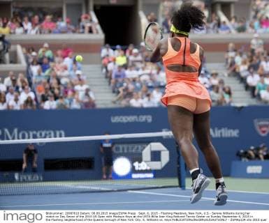 Sept. 6, 2015 - Flushing Meadows, New York, U.S - Serena Williams during her match on Day Seven of the 2015 US Open with Madison Keys at the USTA Billie Jean King National Tennis Center on Sunday September 6, 2015 in the Flushing neighborhood of the Queens borough of New York City. S. Williams vs. Keys - ZUMAp124