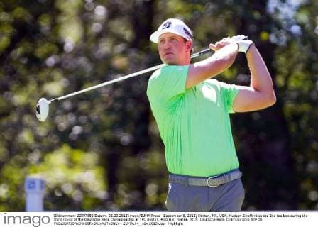 September 6, 2015; Norton, MA, USA; Hudson Swafford at the 2nd tee box during the third round of the Deutsche Bank Championship at TPC Boston. PGA Golf Herren 2015: Deutsche Bank Championship SEP 06 - ZUMAc04_