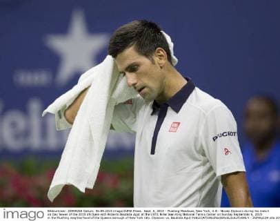 Sept. 6, 2015 - Flushing Meadows, New York, U.S - Novak Djokovic during his match on Day Seven of the 2015 US Open with Roberto Bautista Agut at the USTA Billie Jean King National Tennis Center on Sunday September 6, 2015 in the Flushing neighborhood of the Queens borough of New York City. Djokovic vs. Bautista Agut - ZUMAp124