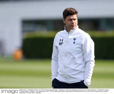 Tottenham s Mauricio Pochettino looks on Euro 2016 Qualifying - Tottenham Hotspur Training Centre - England - 7th September 2015 - Picture David Klein Sportimage EDITORIAL USE ONLY. No use with unauthorised audio, video, data, fixture lists, club league logos or live services. Online in-match use limited to 120 images, no video emulation. No use in betting, games or single club league player publications.