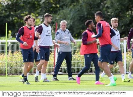 England s Roy Hodgson in action during training Euro 2016 Qualifying - Tottenham Hotspur Training Centre - England - 7th September 2015 - Picture David Klein Sportimage EDITORIAL USE ONLY. No use with unauthorised audio, video, data, fixture lists, club league logos or live services. Online in-match use limited to 120 images, no video emulation. No use in betting, games or single club league player publications.