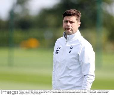 Tottenham s Mauricio Pochettino looks on Euro 2016 Qualifying - Tottenham Hotspur Training Centre - England - 7th September 2015 - Picture David Klein Sportimage EDITORIAL USE ONLY. No use with unauthorised audio, video, data, fixture lists, club league logos or live services. Online in-match use limited to 120 images, no video emulation. No use in betting, games or single club league player publications.