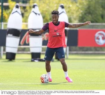 England s Raheem Sterling in action during training Euro 2016 Qualifying - Tottenham Hotspur Training Centre - England - 7th September 2015 - Picture David Klein Sportimage EDITORIAL USE ONLY. No use with unauthorised audio, video, data, fixture lists, club league logos or live services. Online in-match use limited to 120 images, no video emulation. No use in betting, games or single club league player publications.
