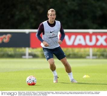 England s Harry Kane in action during training Euro 2016 Qualifying - Tottenham Hotspur Training Centre - England - 7th September 2015 - Picture David Klein Sportimage EDITORIAL USE ONLY. No use with unauthorised audio, video, data, fixture lists, club league logos or live services. Online in-match use limited to 120 images, no video emulation. No use in betting, games or single club league player publications.