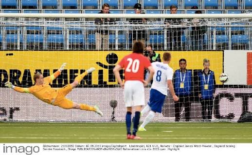 Länderspiel, U21 U 21, Norway - England James Ward-Prowse , England scoring Sondre Rossbach , Norge 