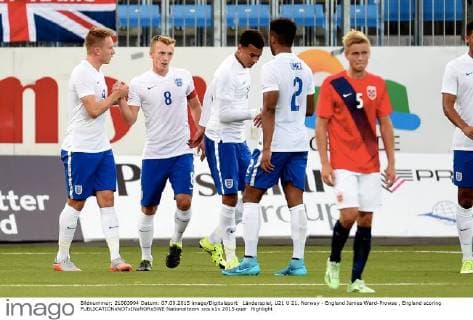 Länderspiel, U21 U 21, Norway - England James Ward-Prowse , England scoring 
