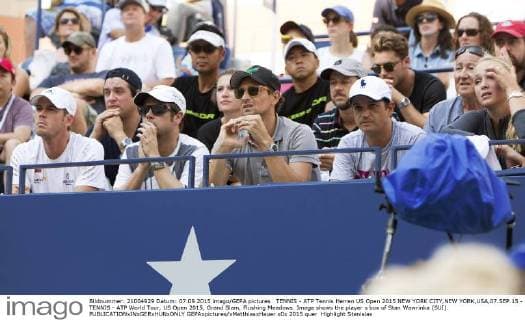 TENNIS - ATP Tennis Herren US Open 2015 NEW YORK CITY,NEW YORK,USA,07.SEP.15 - TENNIS - ATP World Tour, US Open 2015, Grand Slam, Flushing Meadows. Image shows the player s box of Stan Wawrinka (SUI). GEPAxpictures xMatthiasxHauer