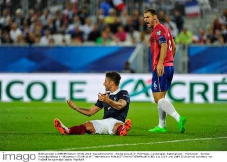 Olivier Giroud (fr) FOOTBALL, Länderspiel, Nationalteam : Frankreich - Serbien - Freundschaftsspiel - Bordeaux - 07 09 2015 ThierryBretonx 