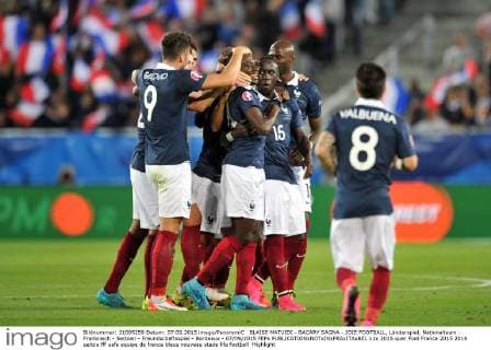 BLAISE MATUIDI - BACARY SAGNA - JOIE FOOTBALL, Länderspiel, Nationalteam : Frankreich - Serbien - Freundschaftsspiel - Bordeaux - 07 09 2015 FEPx 