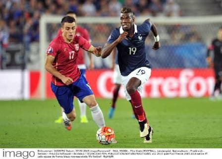 PAUL POGBA - Filip Kostic FOOTBALL, Länderspiel, Nationalteam : Frankreich - Serbien - Freundschaftsspiel - Bordeaux - 07 09 2015 FEPx 