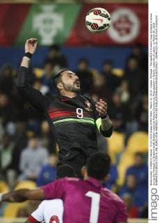 March 31, 2015 - Lisbon, Portugal - PortugalÃ‚Â s forward Hugo Almeida in action during the Portugal vs Serbia friendly football match at Antonio Coimbra da Mota stadium in Estoril, outskirts of Lisbon, on March 29, 2015 NURPHOTO CARLOS COSTA. FBL-EURO-2016-FRIENDLY-POR-CPV  - ZUMAn230