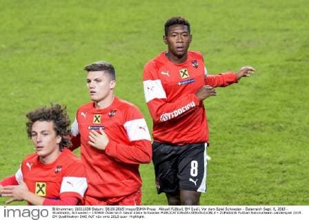 Aktuell Fußball, EM Quali, Vor dem Spiel Schweden - Österreich Sept. 8, 2015 - Stockholm, Schweden - 150908 Österreich David Alaba Schweden  - ZUMAb138