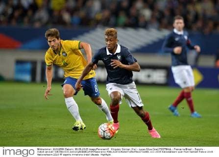 Kingsley Coiman (fra) - Lucas Silva (bre) FOOTBALL : France vs Bresil - Espoirs - match amical - 08 09 2015 AnthonyBIBARD FEP Panoramic 