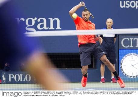 TENNIS - ATP Tennis Herren US Open 2015 NEW YORK CITY,NEW YORK,USA,08.SEP.15 - TENNIS - ATP World Tour, US Open 2015, Grand Slam, Flushing Meadows. Image shows Jo-Wilfried Tsonga (FRA). GEPAxpictures xMatthiasxHauer