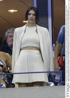 Kendall Jenner watches Venus Williams play Serena Williams in Arthur Ashe Stadium on day 9 at the US Open Tennis Championships at the USTA Billie Jean King National Tennis Center in New York City on September 8, 2015.  NYP20150908133 JOHNxANGELILLO