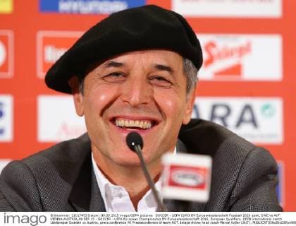 SOCCER - UEFA EURO EM Europameisterschaft Fussball 2016 quali, SWE vs AUT VIENNA,AUSTRIA,09.SEP.15 - SOCCER - UEFA European Championship EM Europameisterschaft 2016, European Qualifiers, OEFB international match Länderspiel Sweden vs Austria, press conference PK Pressekonferenz of team AUT. Image shows head coach Marcel Koller (AUT). GEPAxpictures xChristianxOrt
