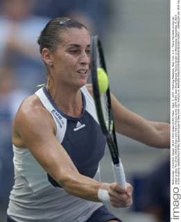 Sept. 9, 2015 - Flushing Meadows, New York, U.S - Flavia Pennetta during her match on Day Ten of the 2015 US Open with Petra Kvitova at the USTA Billie Jean King National Tennis Center on Wednesday September 9, 2015 in the Flushing neighborhood of the Queens borough of New York City. Kvitova vs. Pennetta - ZUMAp124