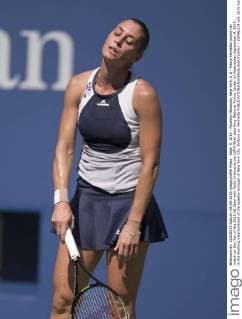 Sept. 9, 2015 - Flushing Meadows, New York, U.S - Flavia Pennetta during her match on Day Ten of the 2015 US Open with Petra Kvitova at the USTA Billie Jean King National Tennis Center on Wednesday September 9, 2015 in the Flushing neighborhood of the Queens borough of New York City. Kvitova vs. Pennetta - ZUMAp124