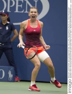 Sept. 9, 2015 - Flushing Meadows, New York, U.S - Simona Halep reacts after winning her match on Day Ten of the 2015 US Open with Victoria Azarenka at the USTA Billie Jean King National Tennis Center on Wednesday September 9, 2015 in the Flushing neighborhood of the Queens borough of New York City. Halep vs. Azarenka - ZUMAp124