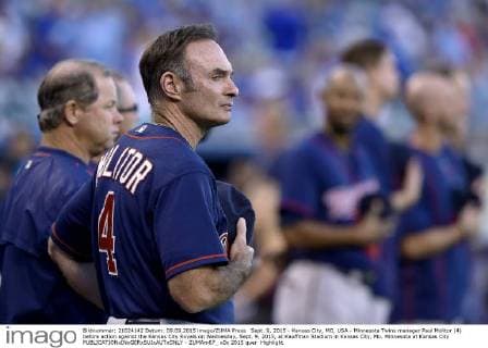 Sept. 9, 2015 - Kansas City, MO, USA - Minnesota Twins manager Paul Molitor (4) before action against the Kansas City Royals on Wednesday, Sept. 9, 2015, at Kauffman Stadium in Kansas City, Mo. Minnesota at Kansas City - ZUMAm67_