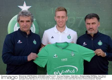Dominique Rocheteau - Robert Beric - Christophe Galtier FOOTBALL : Kevin Malcuit et Robert Beric - Nouvelles recrues de Saint Etienne - Ligue 1 - 10 09 2015 FredericChambert Panoramic 