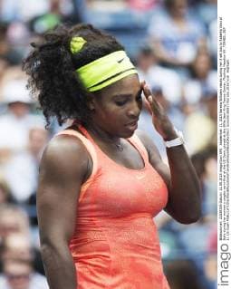 September 11, 2015 Serena Williams reacts during her 3 set loss to Roberta Vinci of Italy during her women s singles semi-final at the US Open, played at the Billie Jean King Tennis Center, Flushing Meadow NY. TENNIS: SEP 11 US Open Icon250150911762 EDITORIAL USE ONLY
