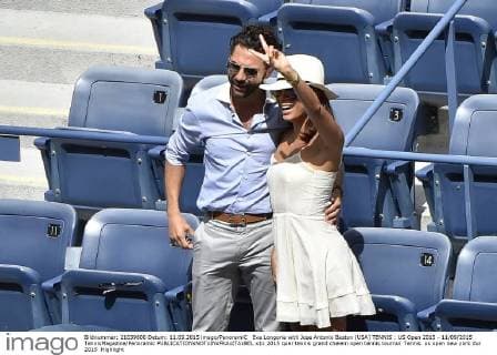 Eva Longoria with Jose Antonio Baston (USA) TENNIS : US Open 2015 - 11 09 2015 TennisMagazine Panoramic 