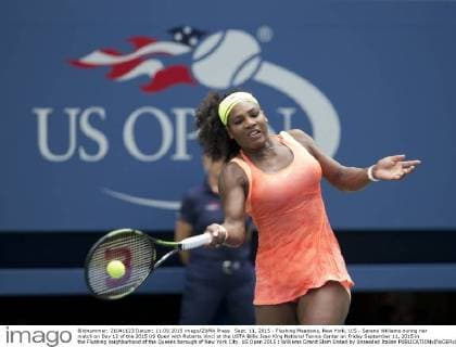 Sept. 11, 2015 - Flushing Meadows, New York, U.S - Serena Williams during her match on Day 12 of the 2015 US Open with Roberta Vinci at the USTA Billie Jean King National Tennis Center on Friday September 11, 2015 in the Flushing neighborhood of the Queens borough of New York City. US Open 2015 : Williams Grand Slam Ended by Unseeded Italian - ZUMAp124