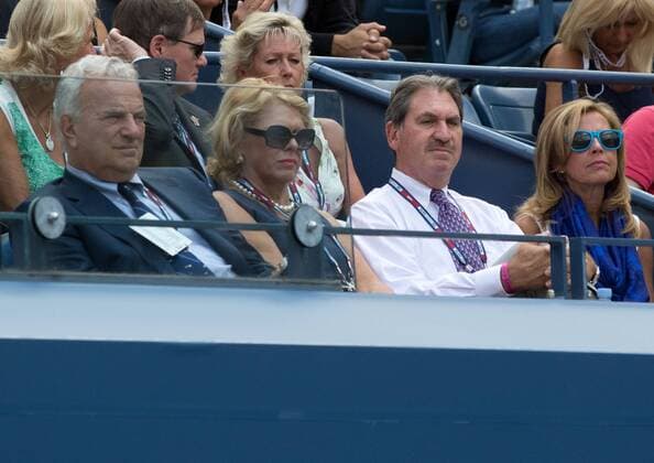 US Open ,VIP Gaeste in der Ehrenloge, L-R. ITF Praesident Francesco RicciBitti und der ehemalige USTA Praesident David Haggerty, Tennis - US Open 2015 - Grand Slam ITF ATP Tennis Herren WTA Tennis Damen - Flushing Meadows - New York - New York - USA - 11 September 2015. Juergen Hasenkopf