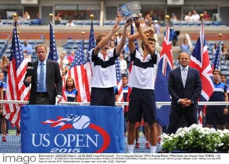 Pierre Hugues Herbert (FRA) Nicolas Mahut (FRA) holen den Doppel-Sieg TENNIS : US Open 2015 - 12 09 2015 TennisMagazine Panoramic 