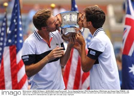 Pierre Hugues Herbert (FRA) Nicolas Mahut (FRA) holen den Doppel-Sieg TENNIS : US Open 2015 - 12 09 2015 TennisMagazine Panoramic 